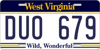 WV license plate DUO679
