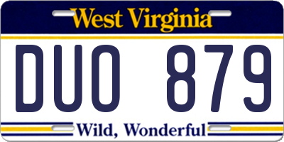 WV license plate DUO879