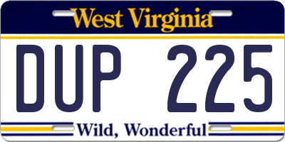 WV license plate DUP225