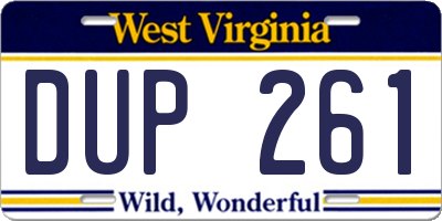 WV license plate DUP261