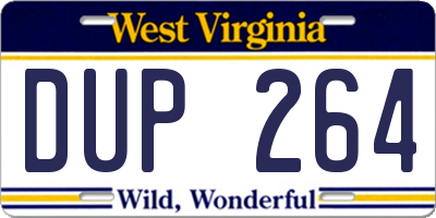 WV license plate DUP264