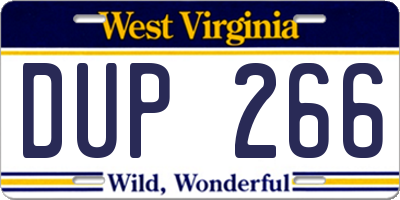 WV license plate DUP266