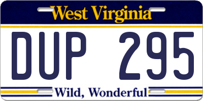 WV license plate DUP295