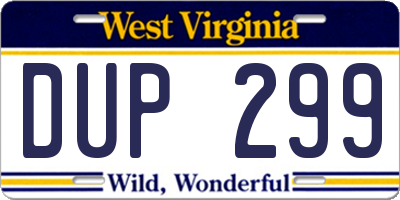 WV license plate DUP299
