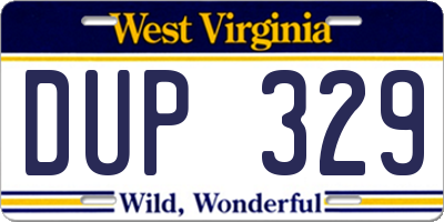 WV license plate DUP329