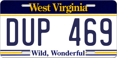 WV license plate DUP469