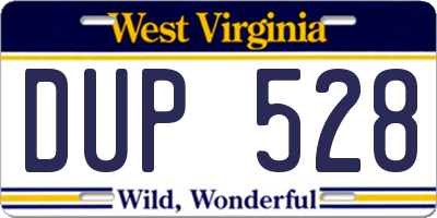 WV license plate DUP528