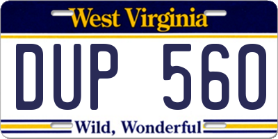 WV license plate DUP560