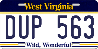 WV license plate DUP563