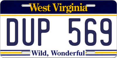 WV license plate DUP569
