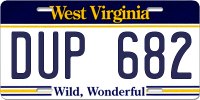 WV license plate DUP682