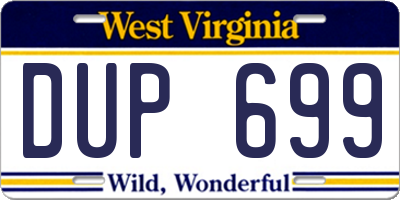 WV license plate DUP699