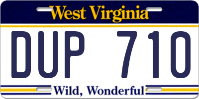 WV license plate DUP710