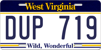 WV license plate DUP719