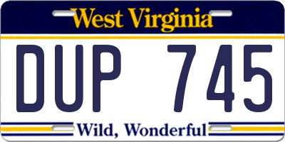 WV license plate DUP745