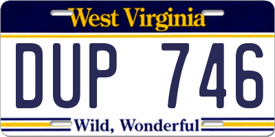 WV license plate DUP746