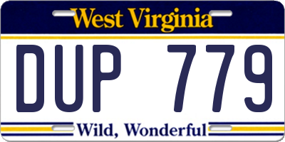 WV license plate DUP779