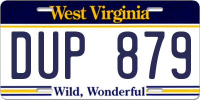 WV license plate DUP879