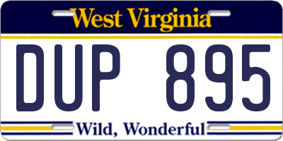 WV license plate DUP895