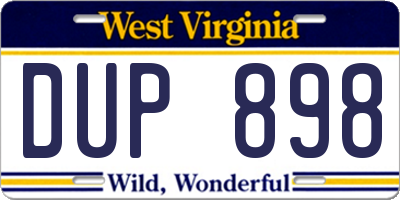 WV license plate DUP898