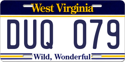 WV license plate DUQ079