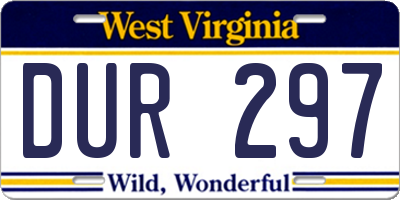 WV license plate DUR297