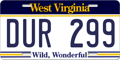 WV license plate DUR299