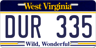 WV license plate DUR335