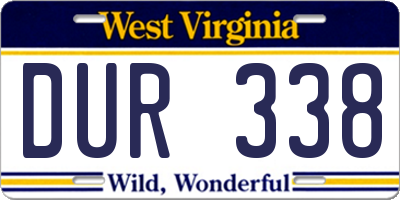 WV license plate DUR338
