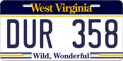 WV license plate DUR358