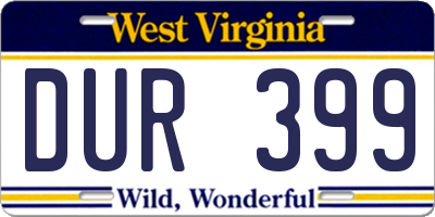 WV license plate DUR399
