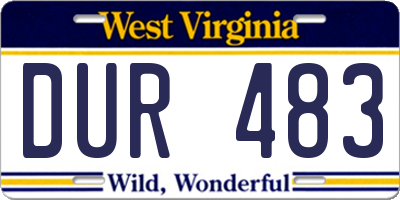 WV license plate DUR483