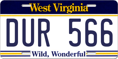 WV license plate DUR566