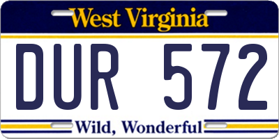 WV license plate DUR572