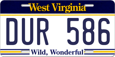 WV license plate DUR586
