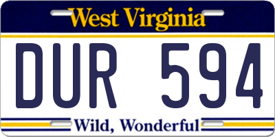 WV license plate DUR594
