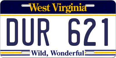 WV license plate DUR621