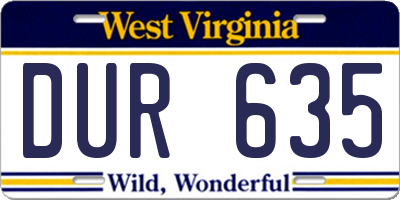 WV license plate DUR635