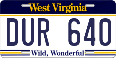 WV license plate DUR640