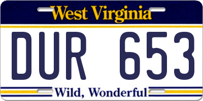 WV license plate DUR653