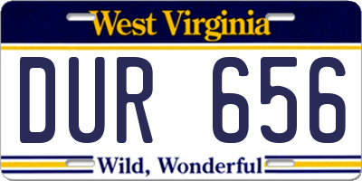 WV license plate DUR656