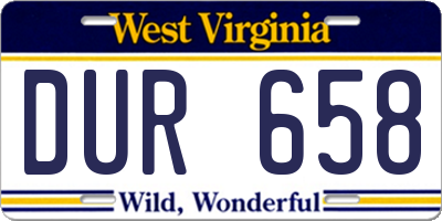 WV license plate DUR658