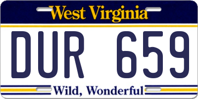 WV license plate DUR659