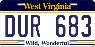 WV license plate DUR683