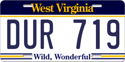 WV license plate DUR719