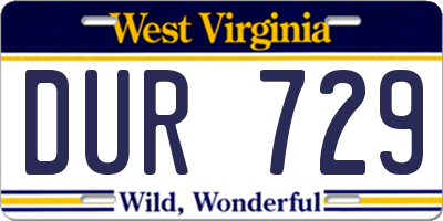 WV license plate DUR729