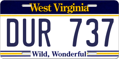 WV license plate DUR737