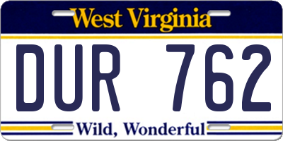 WV license plate DUR762