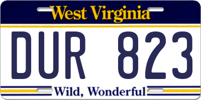 WV license plate DUR823