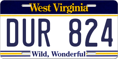 WV license plate DUR824